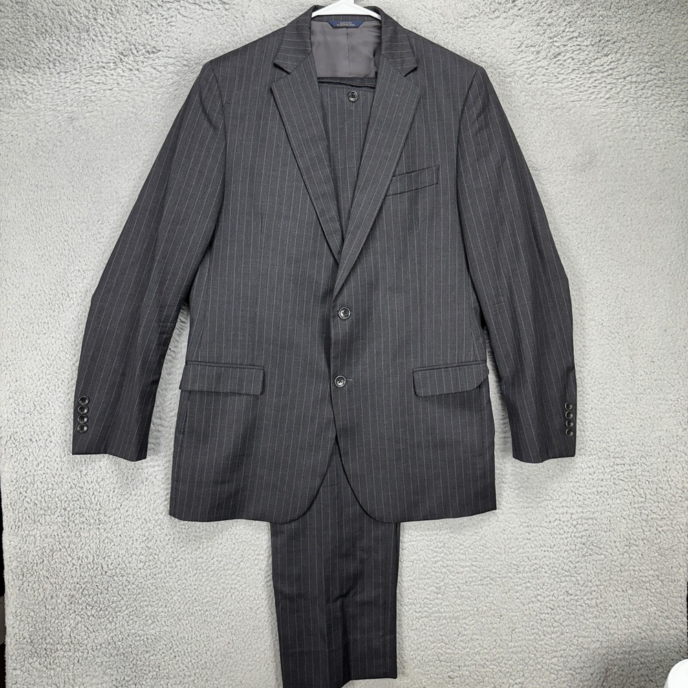 Brooks Brothers 1818 Mens Fitzgerald 2 Piece Suit Pants 42L 36X32 Gray Pinstripe